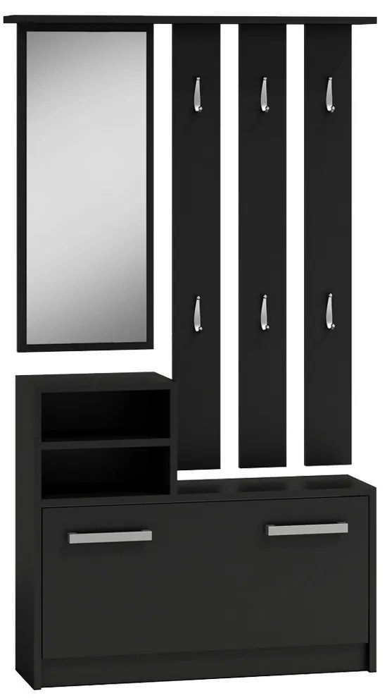 Aldabra GAR előszobafal, 85x180x24 cm, fekete