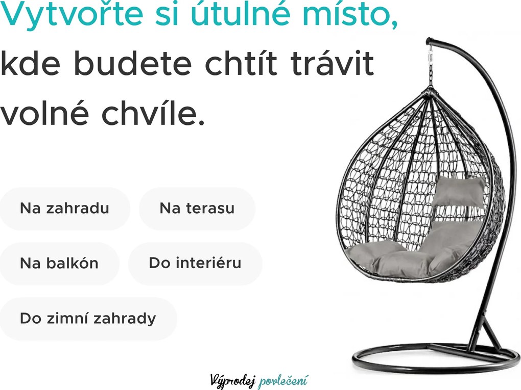 AKCIÓ Függőszék KOKON állvánnyal, bézs II. osztály