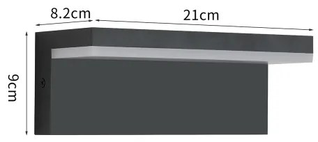 Brilagi - TESSI LED/10W/230V fekete kültéri fali lámpatest IP54