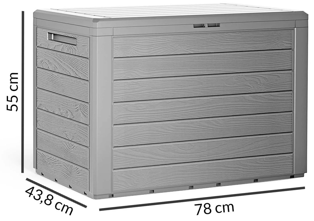 Deuba® Tárolódoboz Lille 190L - szürke