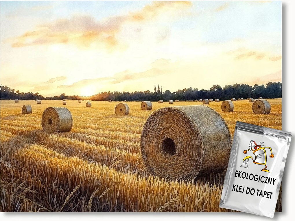 Fotótapéta Flizelina Tájkép Mező Gabona Aratás Szalma Tekercsek 208x146 ragasztó