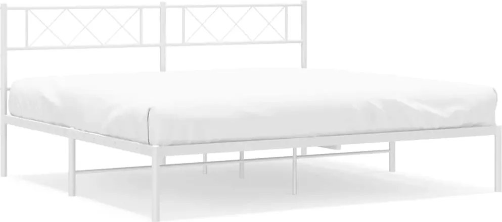 vidaXL fehér fém ágykeret fejtámlával 183 x 213 cm