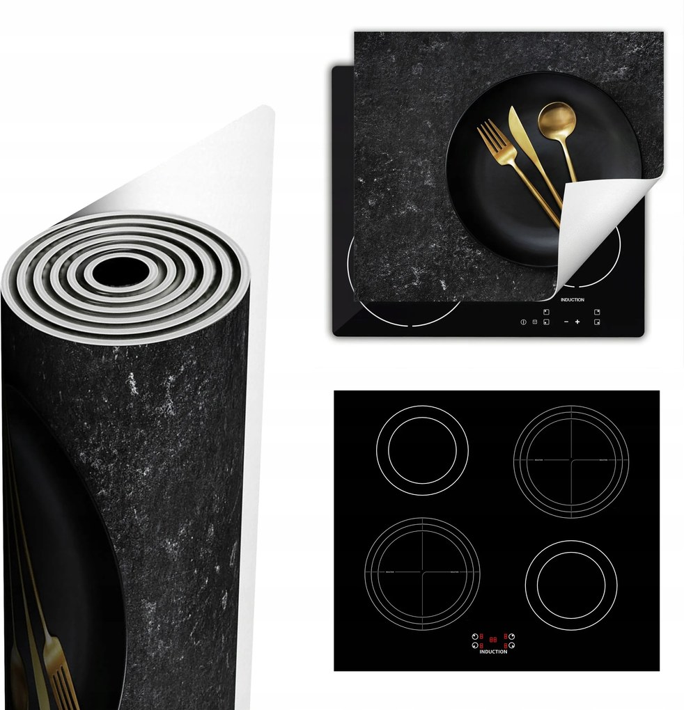 Tűzhelyvédő Szőnyeg Több Hely 60x52 beton arany evőeszközök