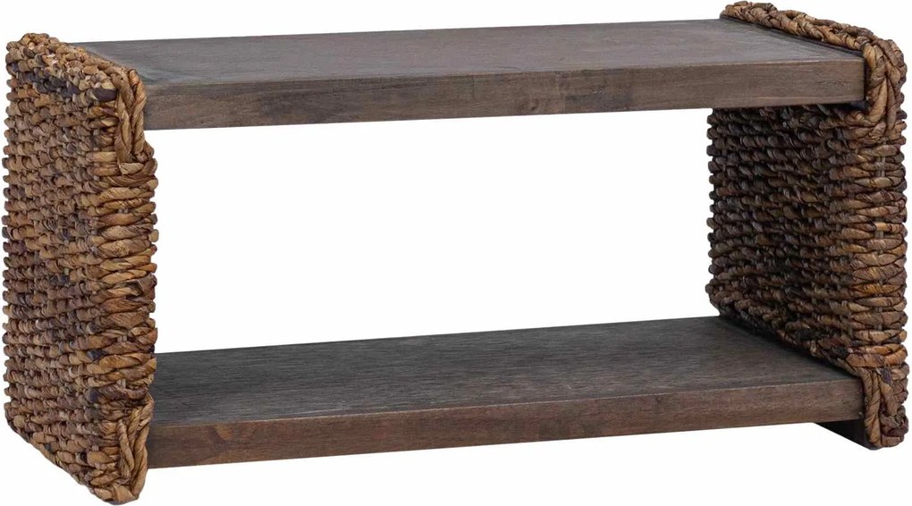 vidaXL Dohányzóasztal Természetes 70 x 35 x 35 cm Tömör Mahagóni Fa