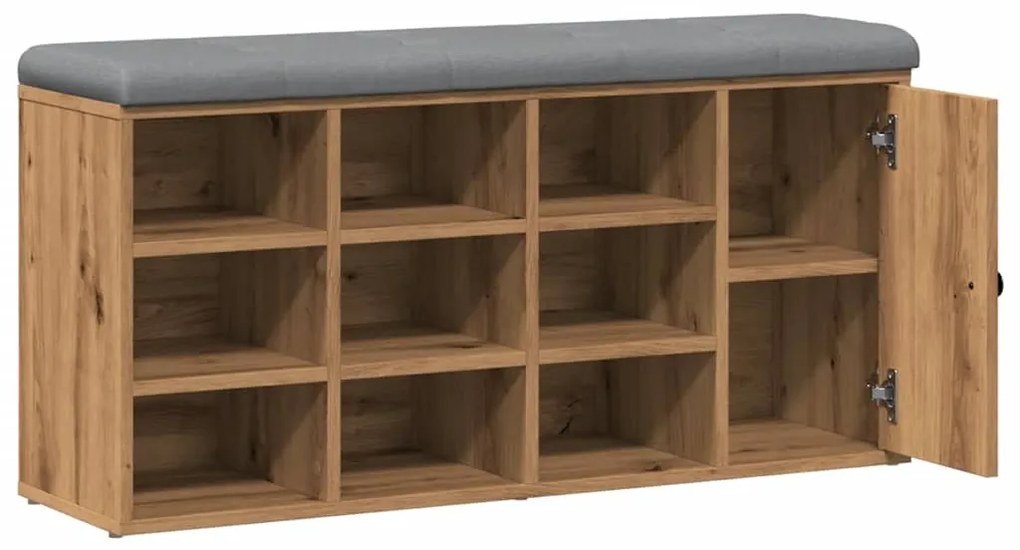 kézműves tölgy szerelt fa cipőtároló pad 102x32x50 cm