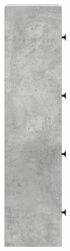 betonszürke szerelt fa könyvespolc 40x24x102 cm