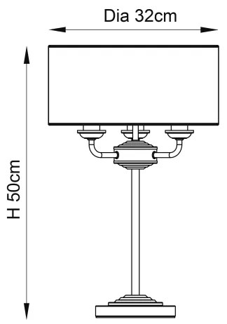 Endon 94369 - Asztali lámpa HIGHCLERE 3xE14/18W/230V bézs/matt króm