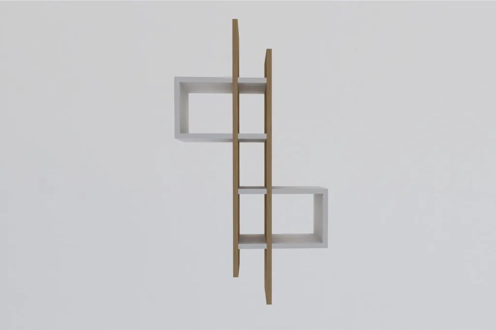 Fali polc, zafír tölgy és fehér 54x20x108 cm