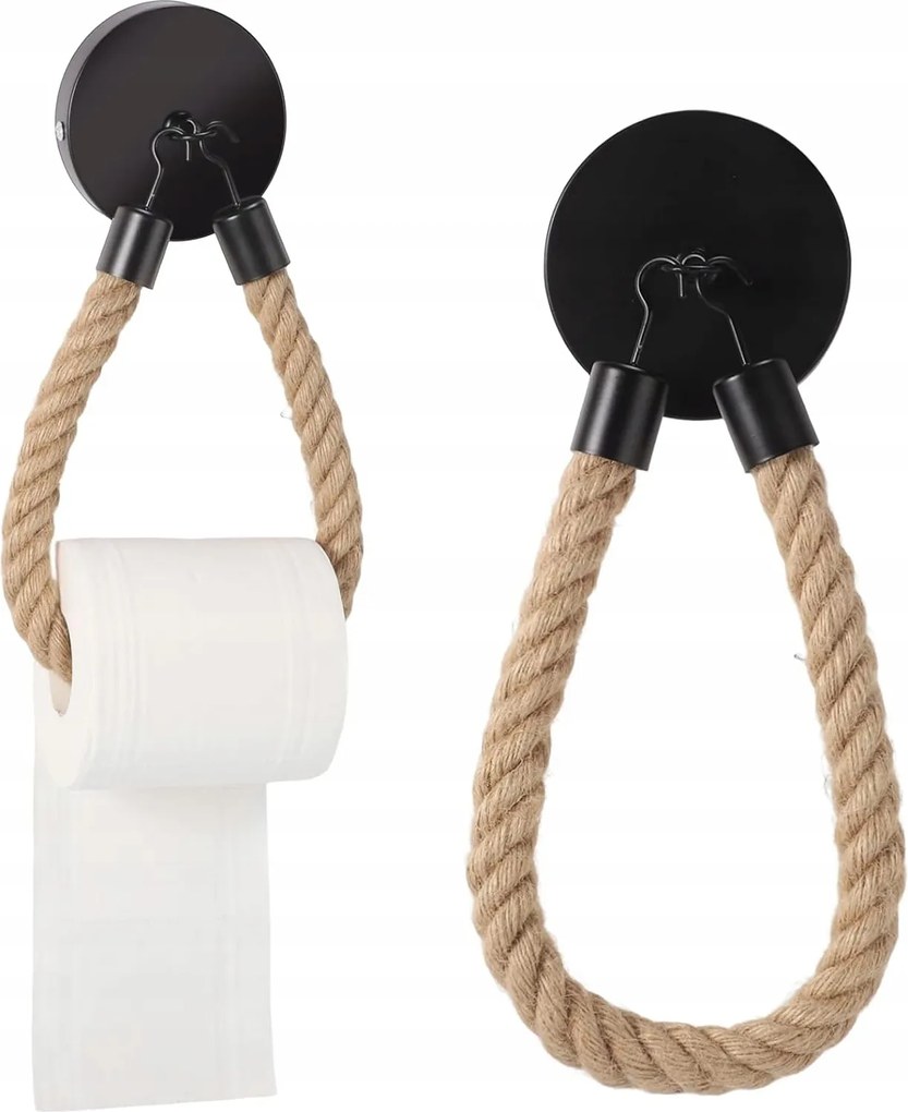 WC-papír tartó törölközőtartó fúrás nélkül fa