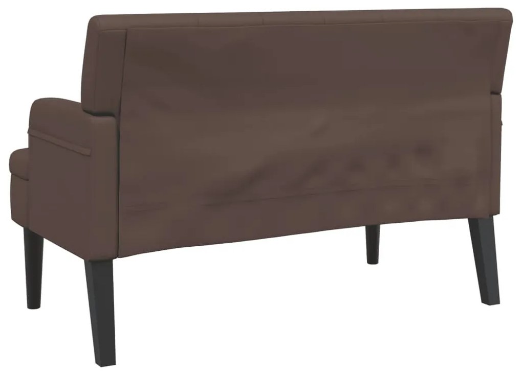 barna műbőr pad háttámlával 112x65,5x75 cm