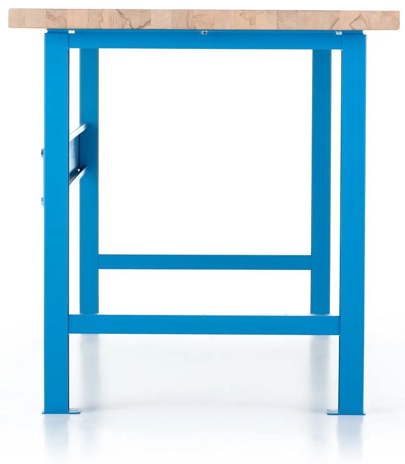 Műhelyasztal Basic, előlappal, 200 x 80 cm, kék - ral 5012