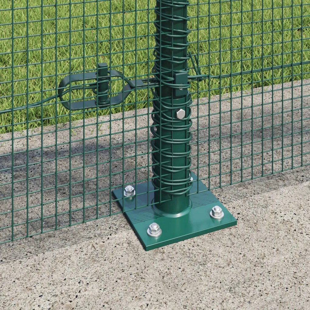 Hegesztett Drótkerítés 7 Flangált Poszttal Zöld 0.8x10 m Acél