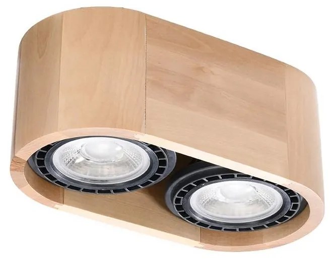 Sollux SL.0914 - Mennyezeti lámpa BASIC AR111 2xGU10/40W/230V bükkfa