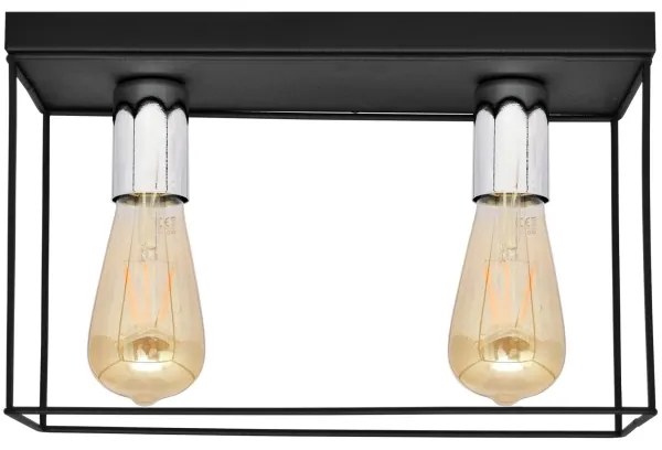 Mennyezeti lámpa FINN 2xE27/15W/230V fekete/króm