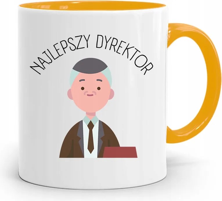 Igazgatónak Sárga Bögre Legjobb Igazgató fényképes nyomtatással