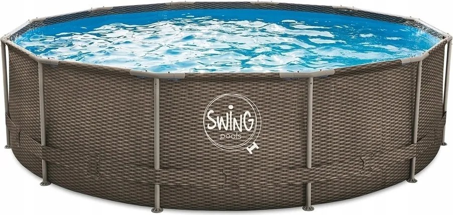 Hintavázas medence 5,49 x 1,22 m rattan, szűrés nélkül