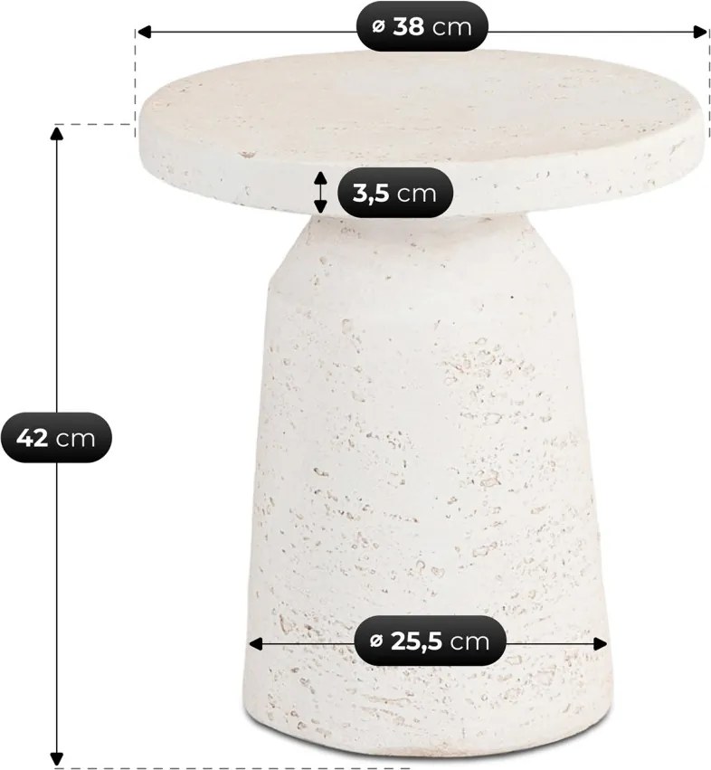 Modern dohányzóasztal DESS 38 cm, krémbézs