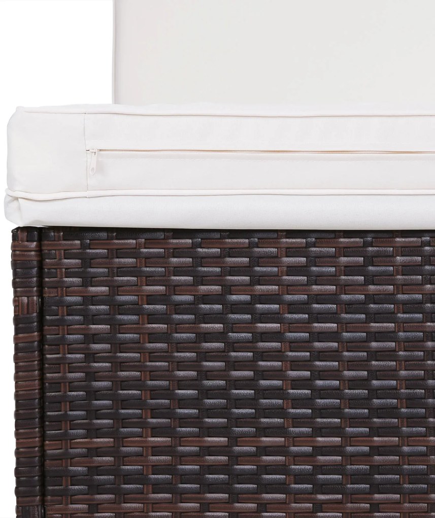 Deuba Kerti rattan ágy 196x116 cm barna - krémszínű párnák