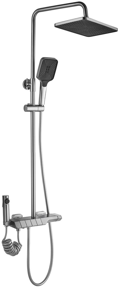 Rea Rob, zuhanygarnitúra termosztatikus csapteleppel és bidézuhannyal, acél, REA-P6624