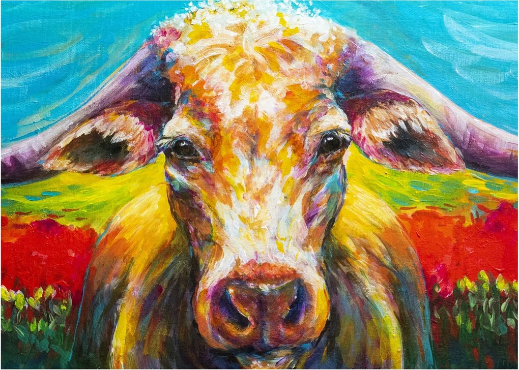 Kép - Festett tehén (70x50 cm)