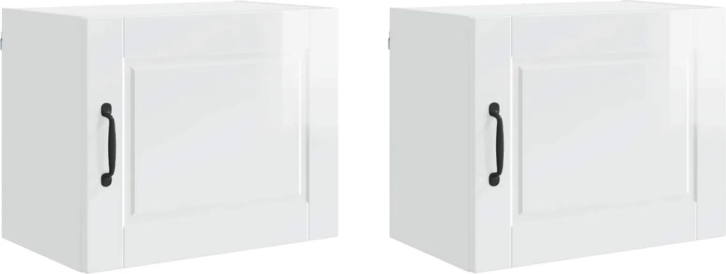 vidaXL Konyhaszekrény 2 pcs Magas Fényű Fehér 50 x 31 x 40 cm Faanyag