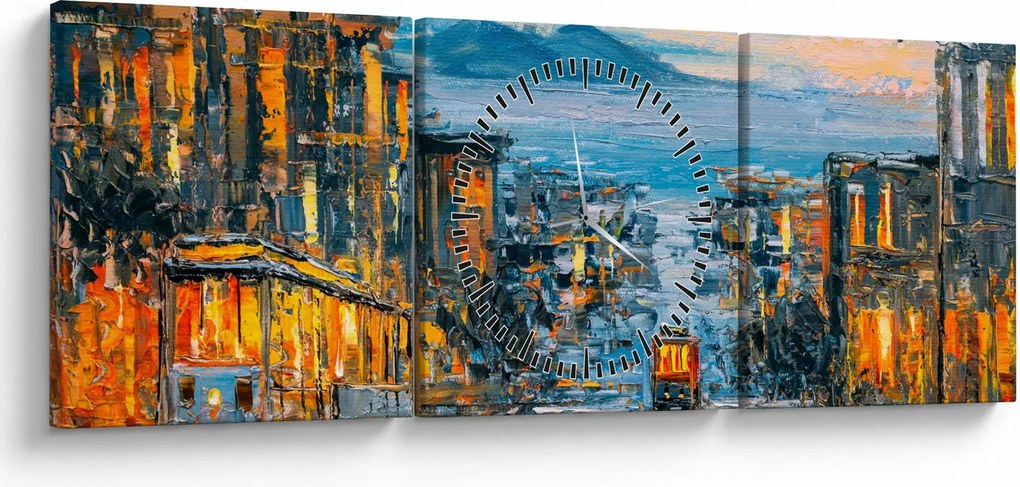 Kép - Cable Car, San Francisco (órával) (90x30 cm)