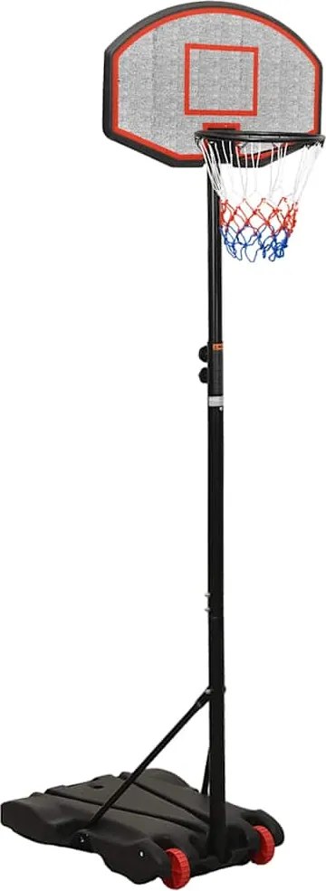 vidaXL fekete polietilén kosárlabda állvány 216-250 cm