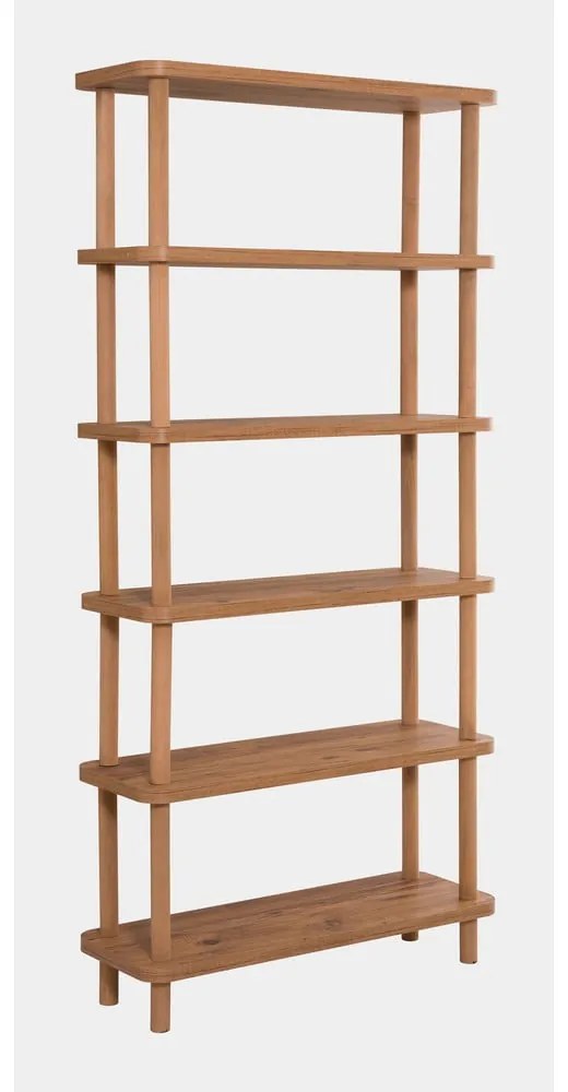 Natúr színű könyvespolc borovi fenyő dekorral 80x168,5 cm Step – Kalune Design