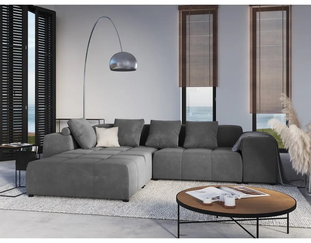 Szürke bársony karfa moduláris kanapéhoz Rome Velvet - Cosmopolitan Design