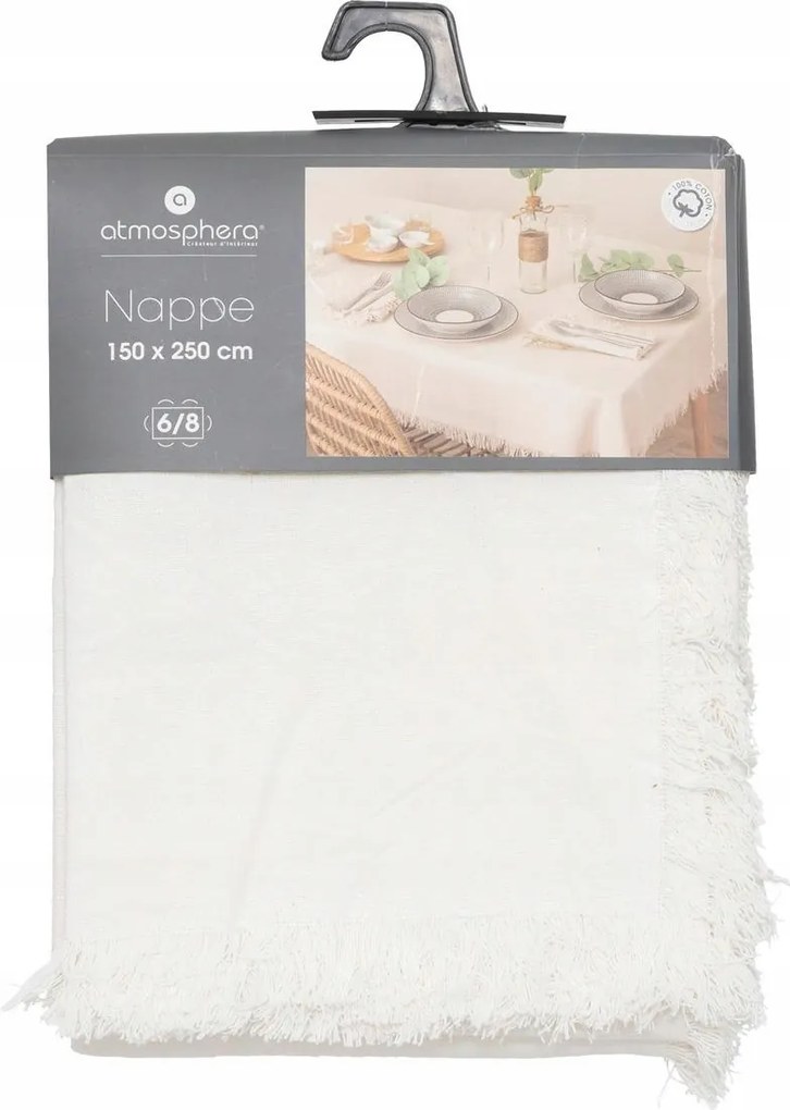 Abrosz Pamut Fehér, Rojtokkal 150 X 250 CM Beltéri Használatra