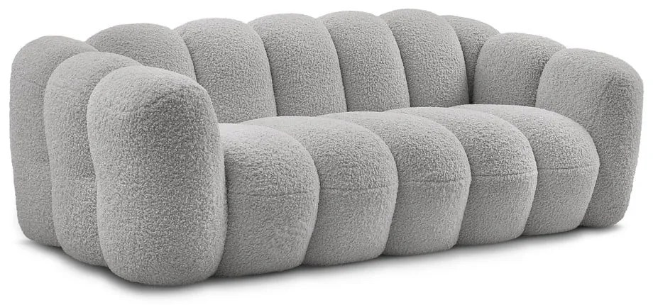 Világosszürke buklé kanapé 232 cm Hippolyte – Bobochic Paris