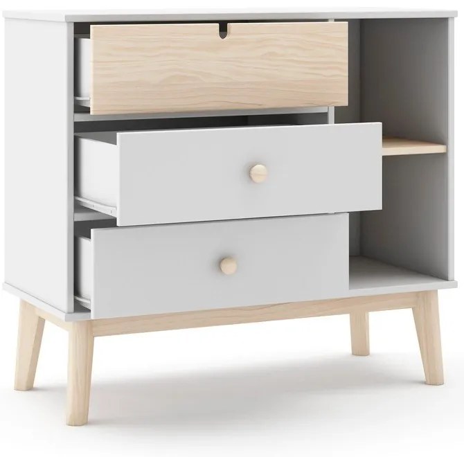 Fehér alacsony gyerek komód 90x40 cm Estefania – Marckeric