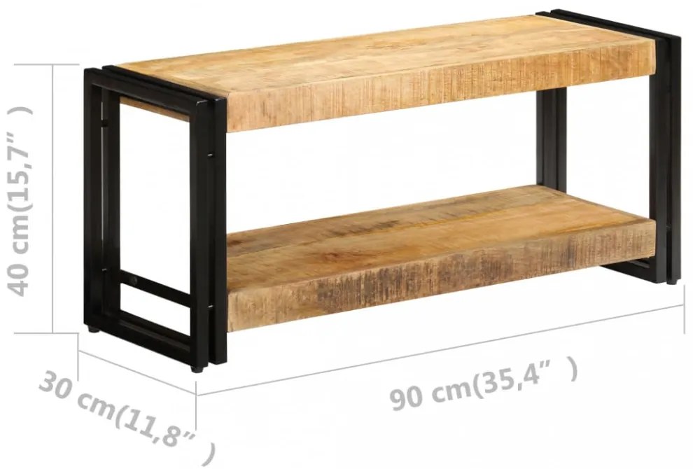 tömör mangófa TV-szekrény 90 x 30 x 40 cm