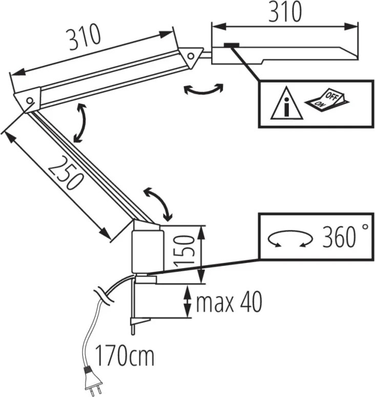 Asztali Lámpa Fehér HERON II LED KANLUX-27603