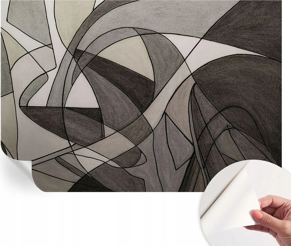 Divatos öntapadós tapéta Fali furnér Geometrikus absztrakt 152x104