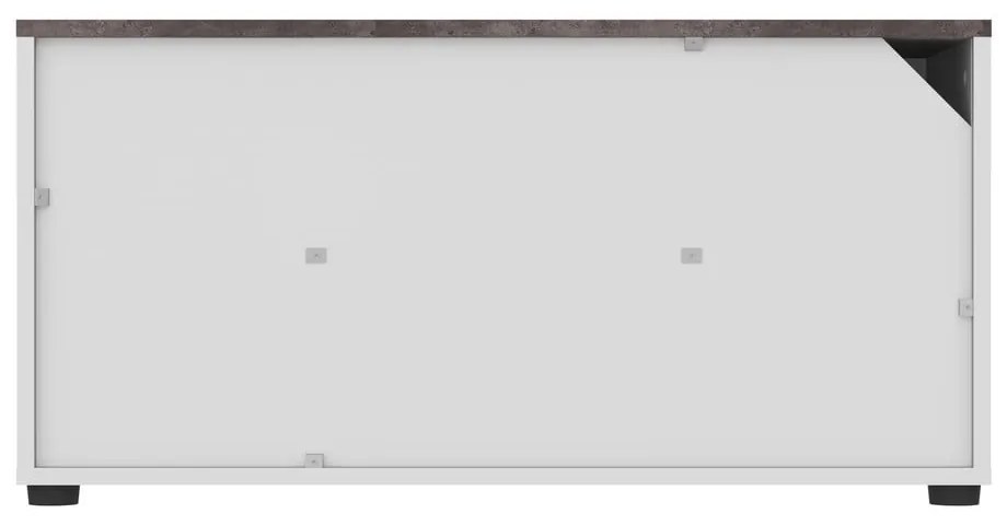 Fehér-szürke TV-állvány beton dekorral 90x45 cm Angle – TemaHome