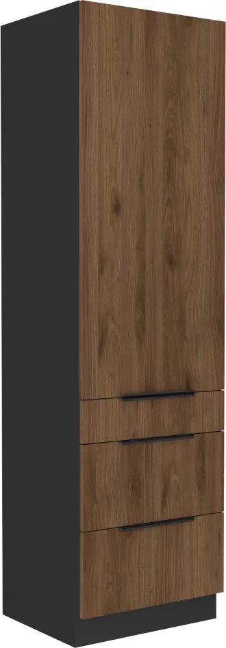 Magas szekrény, okapi dió/fekete, MENZO 60 DKS-210 3S1F