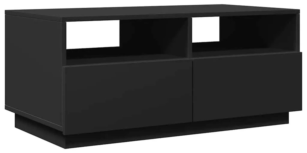 Fekete dohányzóasztal LED-lámpákkal 90x49x40 cm
