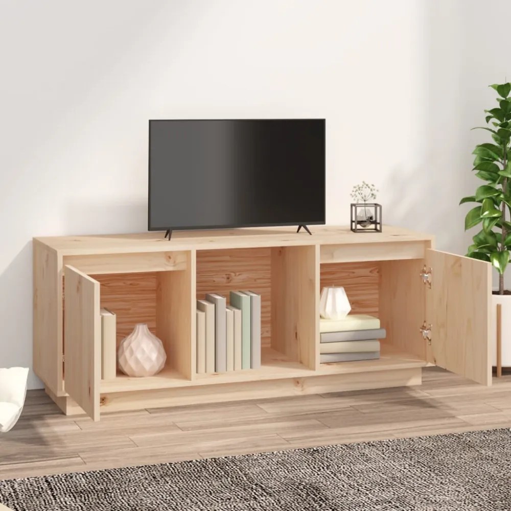 tömör fenyőfa TV-szekrény 110,5 x 35 x 44 cm