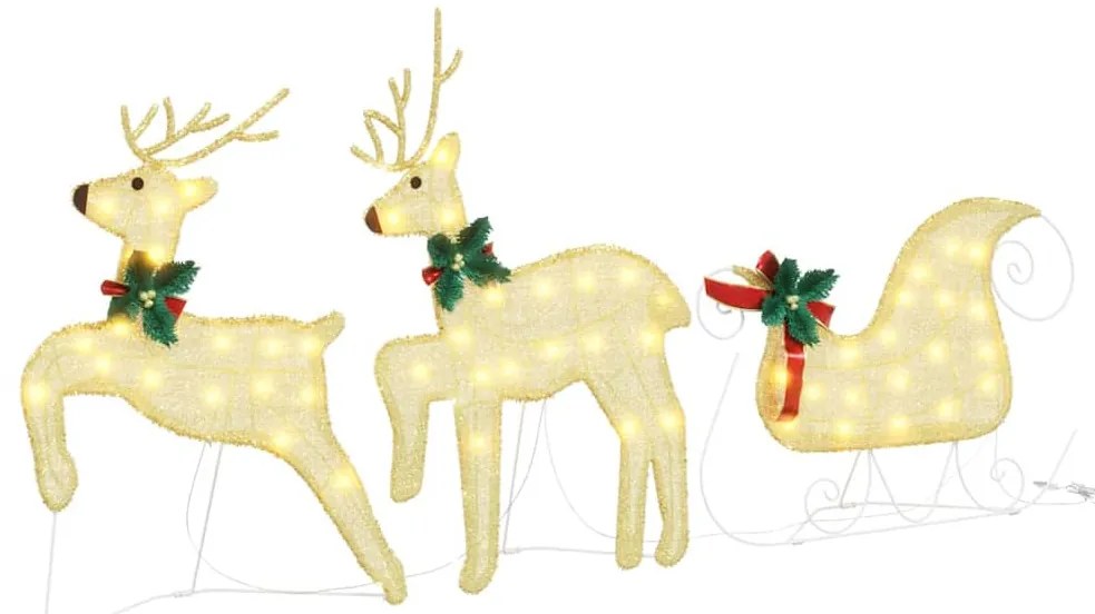 LED rénszarvasok 7 pcs Arany szövet