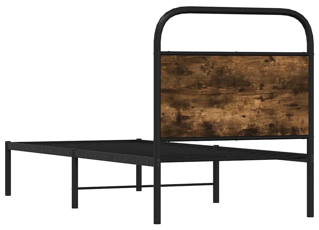 Ágykeret matrac nélkül 75x190 cm gépesített fa füstölt tölgyfa