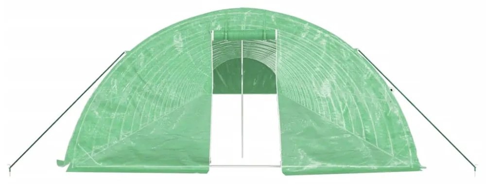 zöld acélvázas melegház 120 m² 24 x 5 x 2,3 m