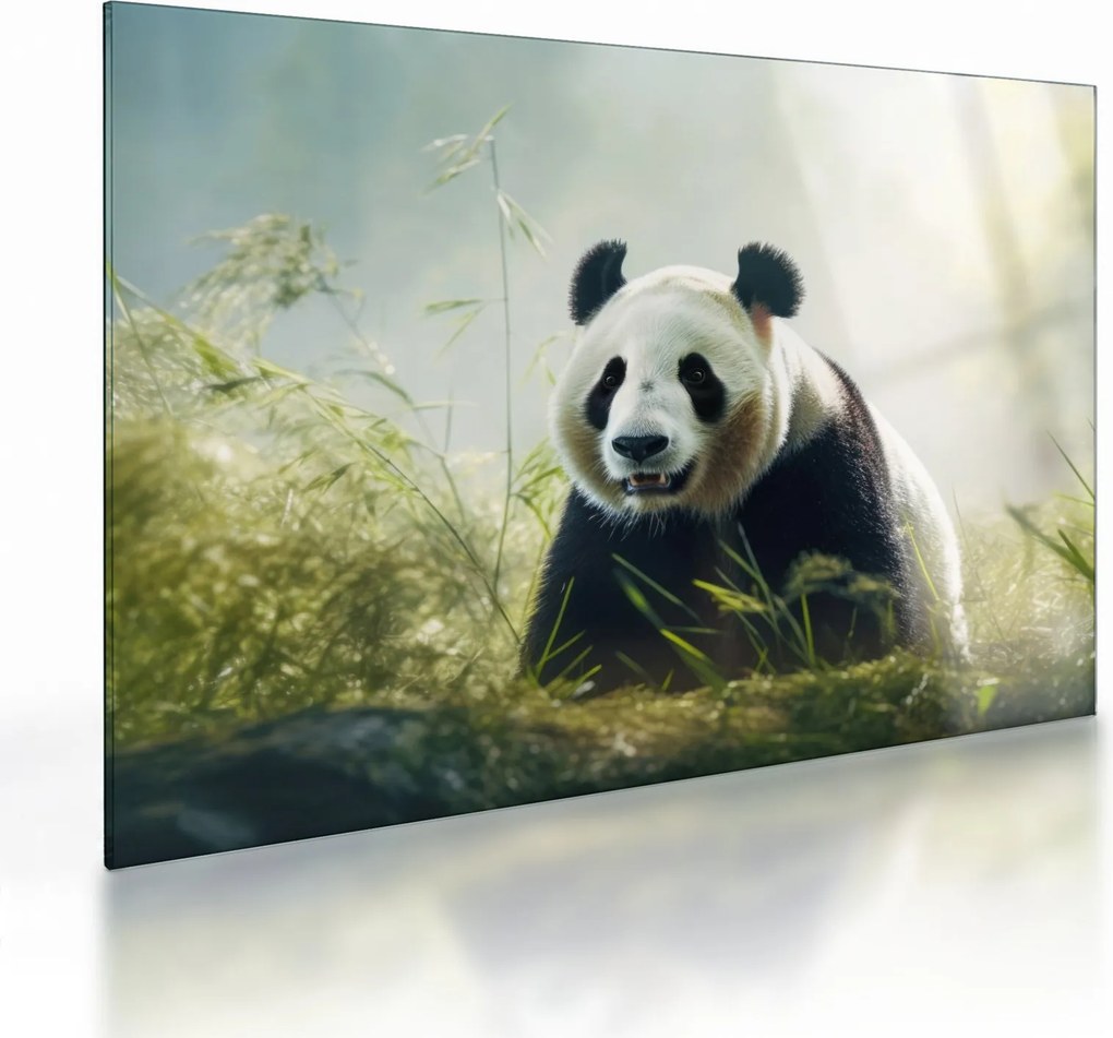Üveg kép - Panda (70x50 cm)