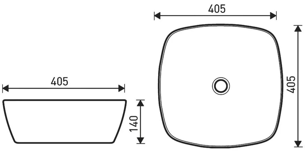 KR-650 WH/BL kerámia design mosdó