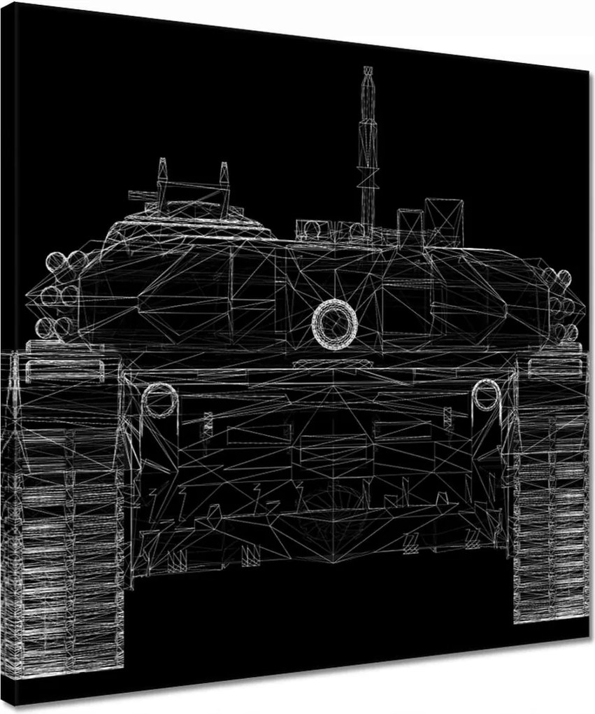 Vászonkép 40x40 Tank modell felépítése