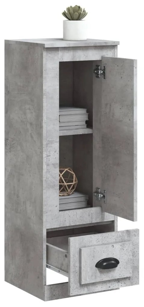 betonszürke szerelt fa magasszekrény 36x35,5x103,5 cm