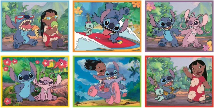 Disney Lilo és Stitch, A csillagkutya Funny Day mesekocka 12 db-os Clementoni