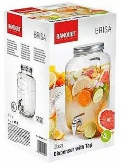 Banquet BRISA üveg italadagoló csappal, 4 l