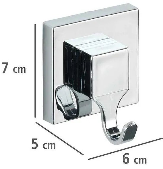Fényes ezüstszínű öntapadós műanyag fürdőszobai kiegészítő szett Quadro – Wenko