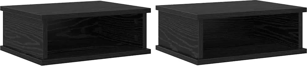 vidaXL Éjjeli asztal 2 pcs Fekete tölgy 40 x 31 x 15 cm Faanyag